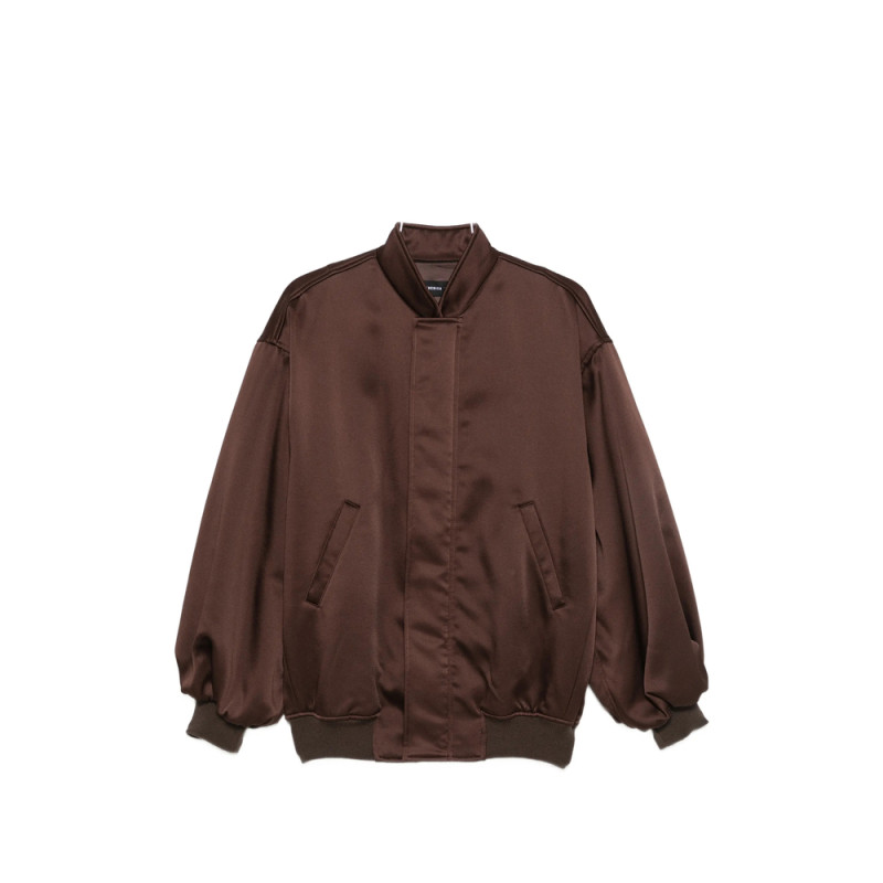 Federica Tosi Satin-finish Oversized Bomber Jacket