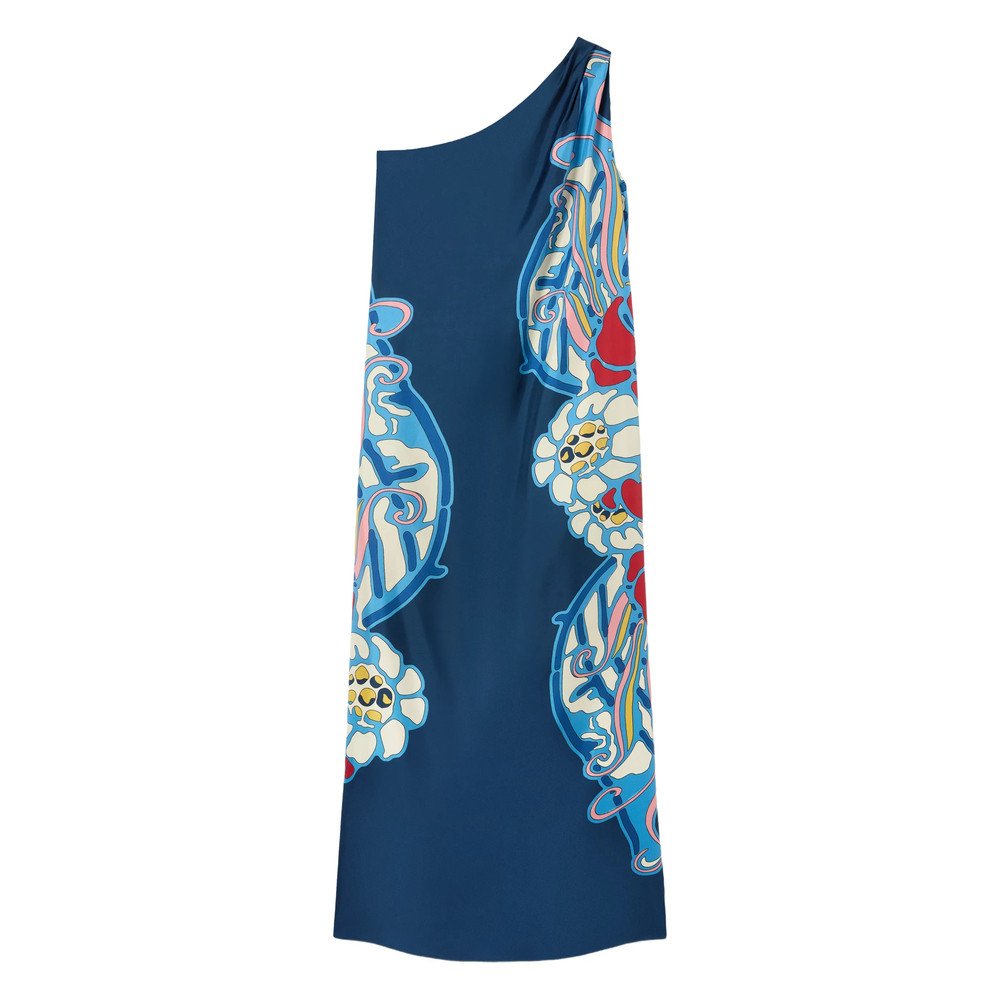 La Double J Roy One-shoulder Print Maxi Dress