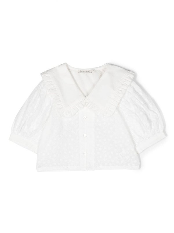 polka dot-print cotton shirt