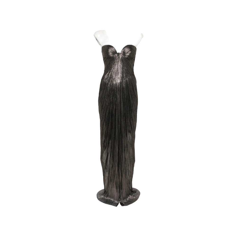 Maria Lucia Hohan Nadira Metallic-effect Pleated Maxi Dress