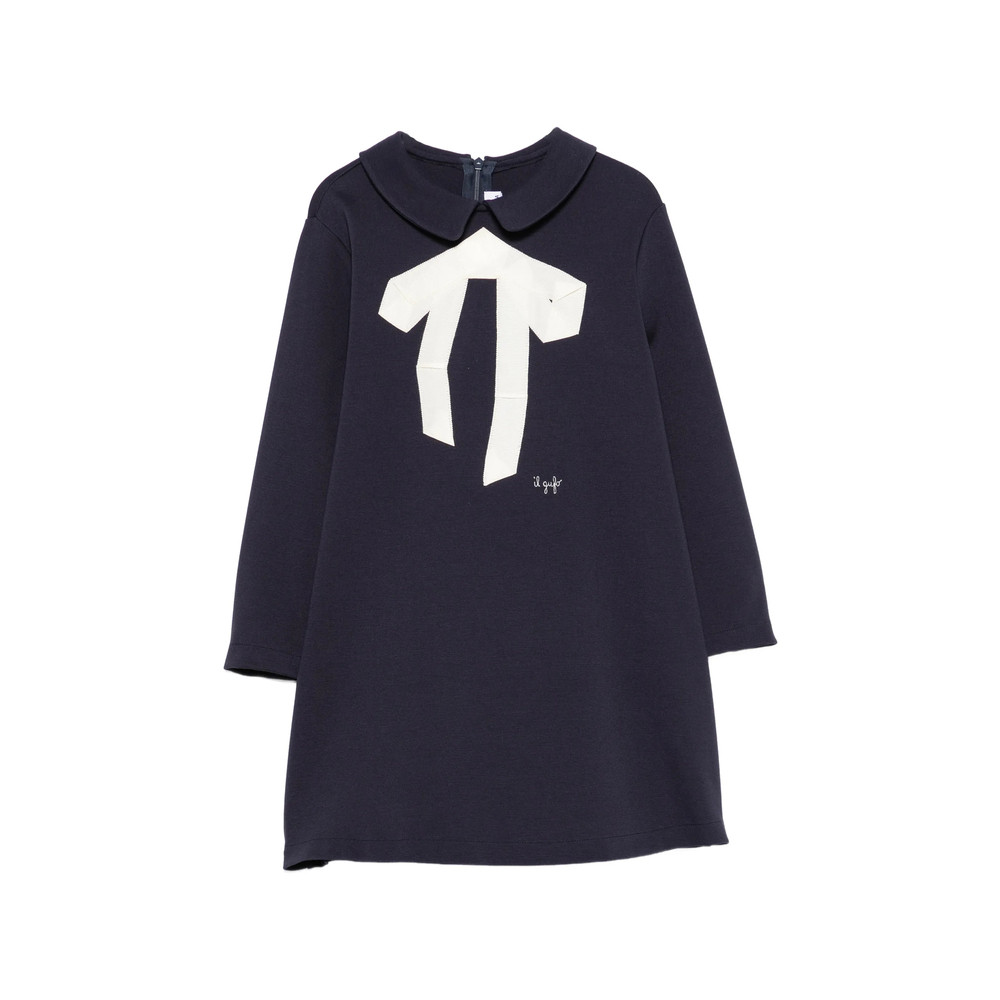 Il Gufo Bow-detail Peter Pan-collar Dress