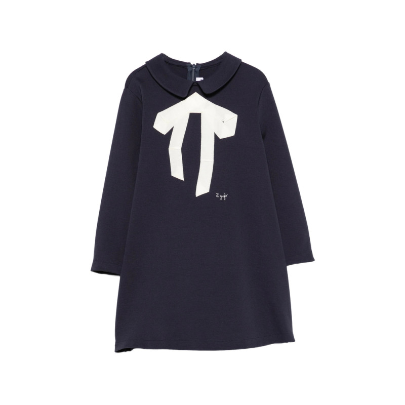 Il Gufo Bow-detail Peter Pan-collar Dress