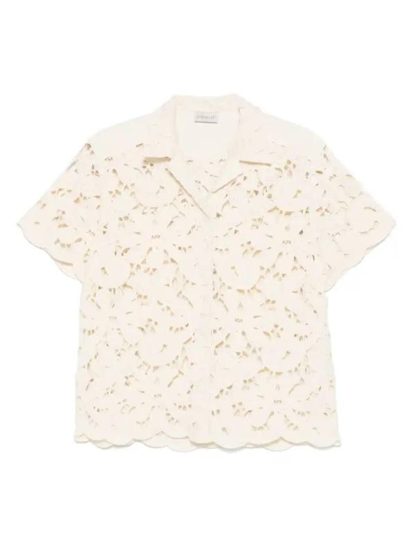 floral macramé shirt