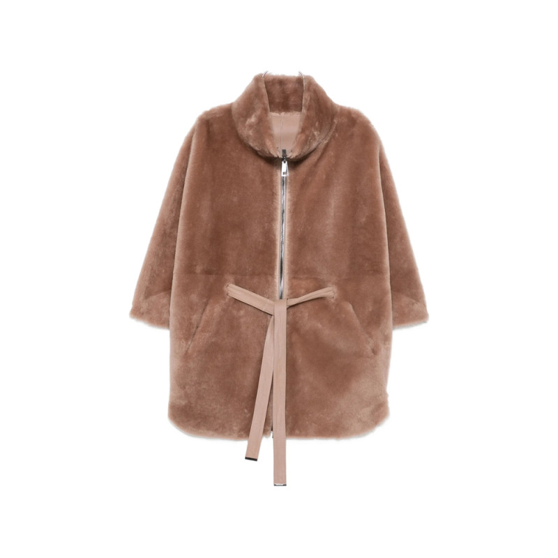 Suprema Belted Shearling Jacket