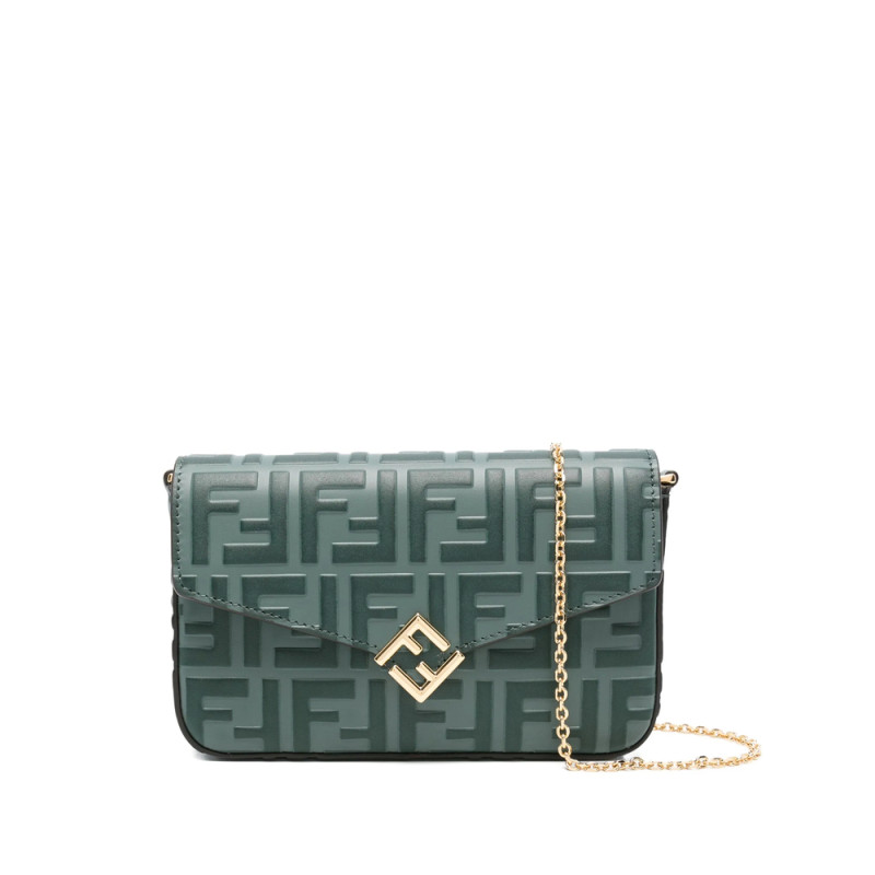 Fendi FF Diamonds Flap Clutch Bag