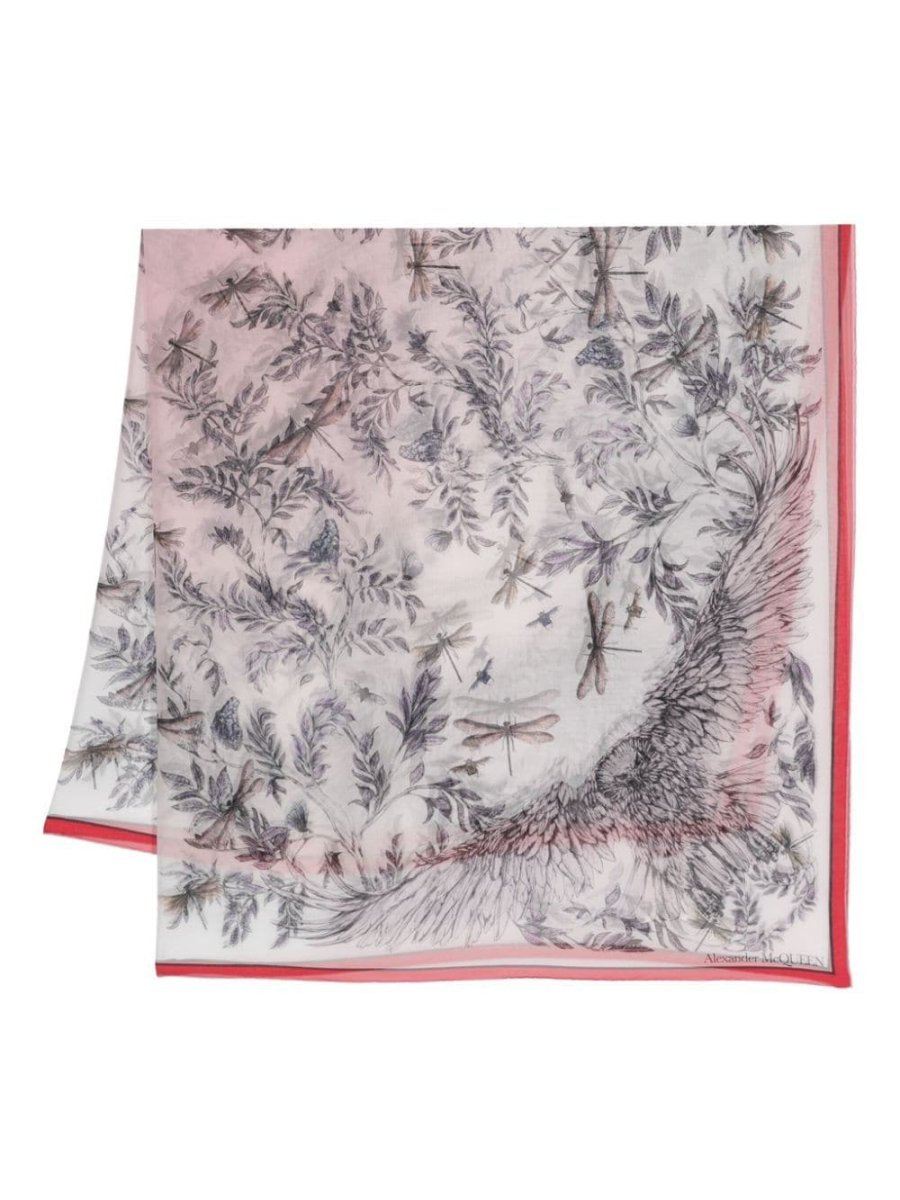 floral-print silk scarf