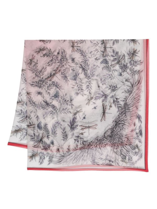floral-print silk scarf