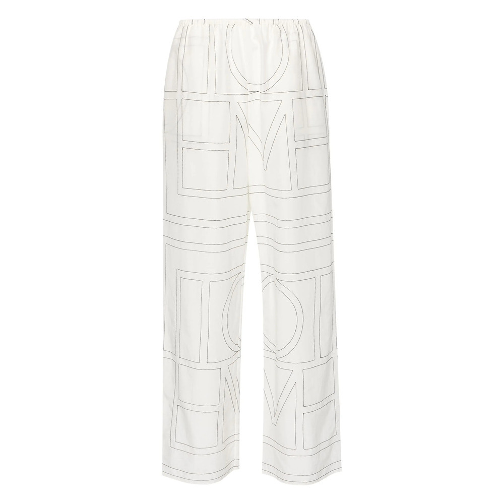 Toteme Embroidered-monogram Trousers