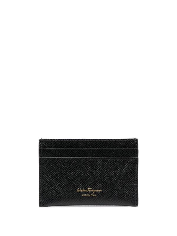 Gancini leather card holder