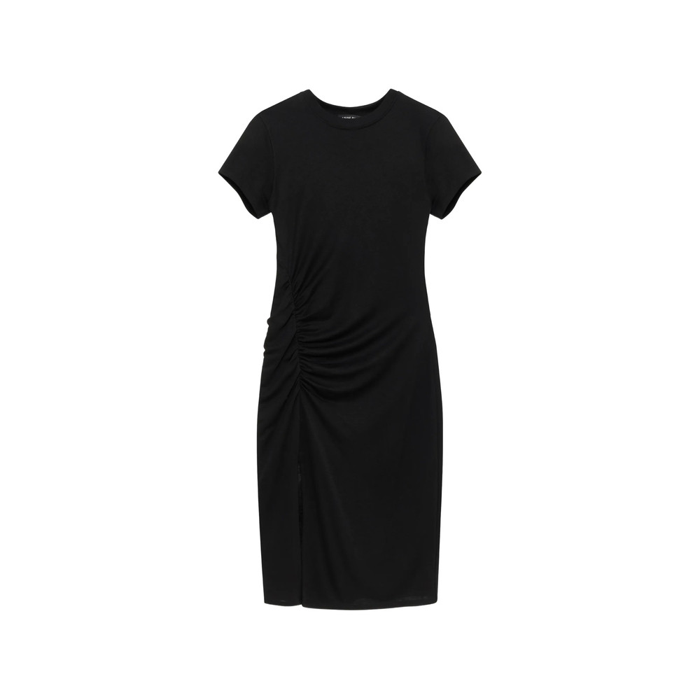 Anine Bing Vida Gathered Slit Midi Dress