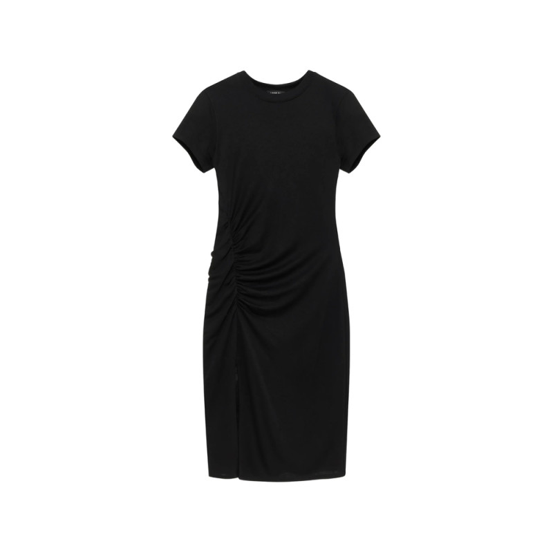 Anine Bing Vida Gathered Slit Midi Dress