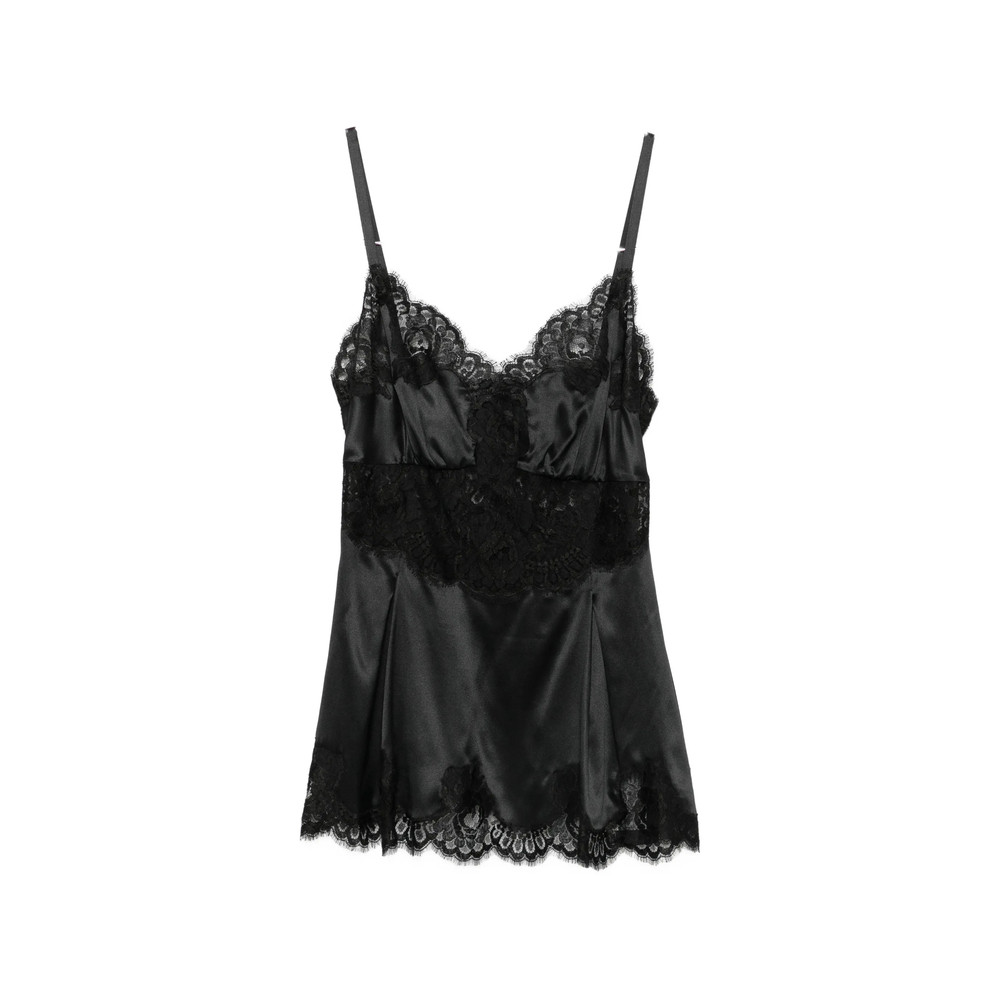 Dolce & Gabbana Lace-trim Satin Top