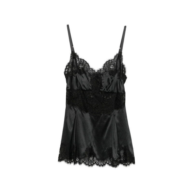 Dolce & Gabbana Lace-trim Satin Top