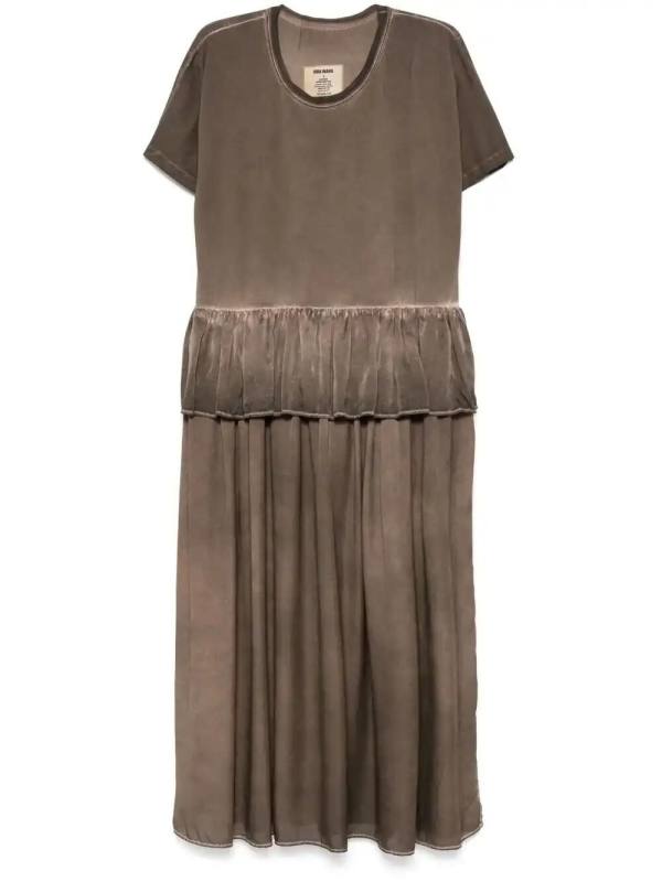 ruffle-detailed midi dress