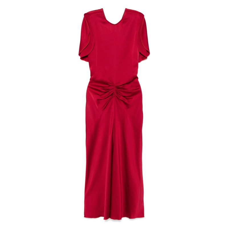 Victoria Beckham Gathered-detail Midi Dress