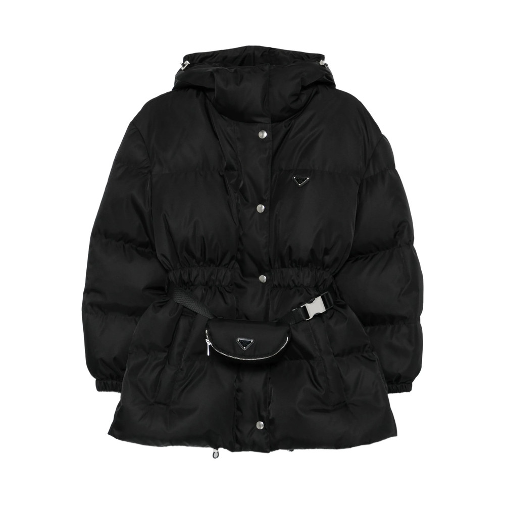 Prada Hooded Belted Puffer Jacket