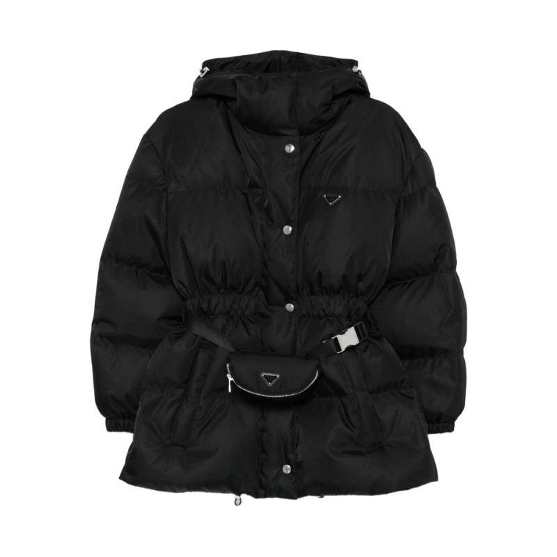 Prada Hooded Belted Puffer Jacket
