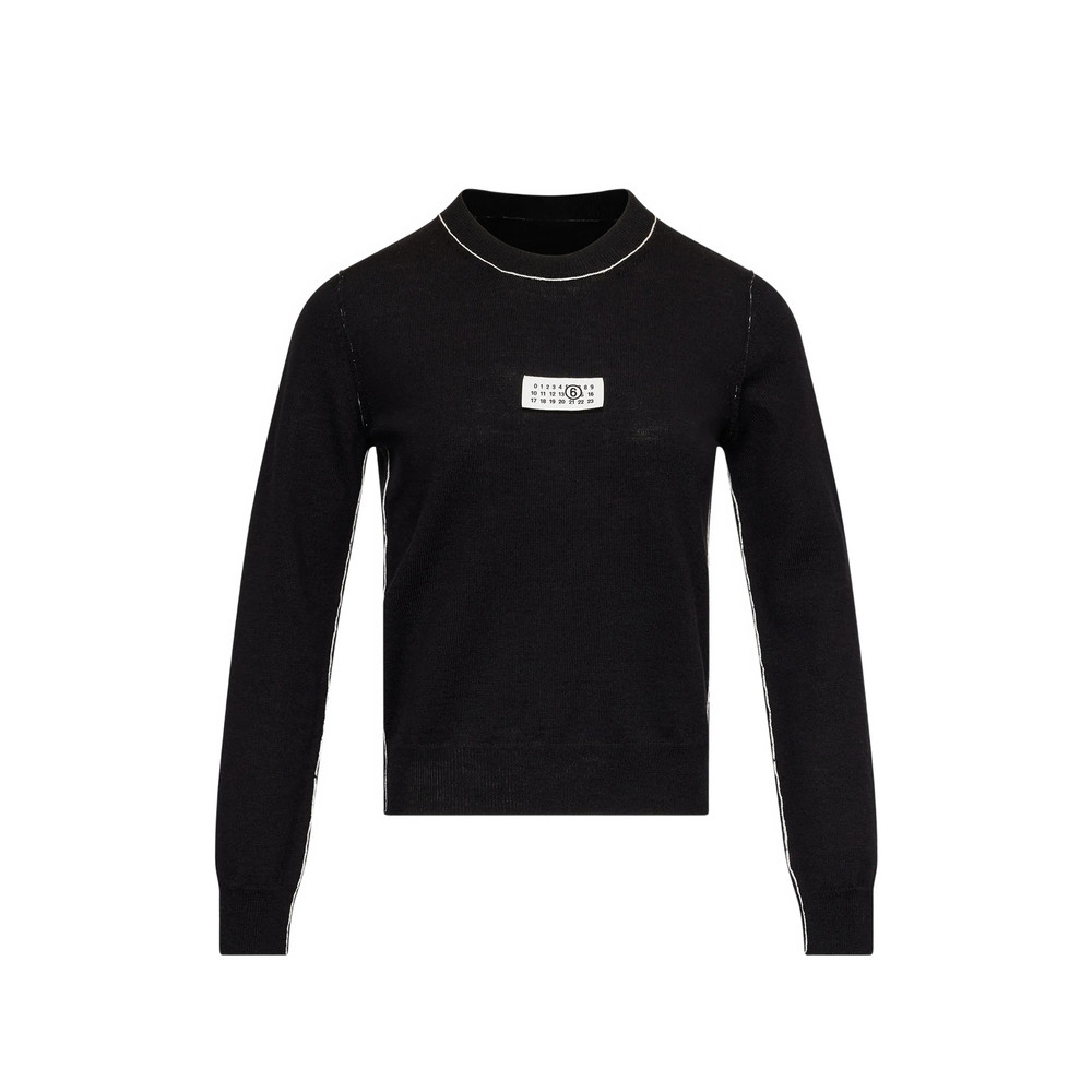 Mm6 Maison Margiela Contrast-trimmed Wool Blend Knit Jumper