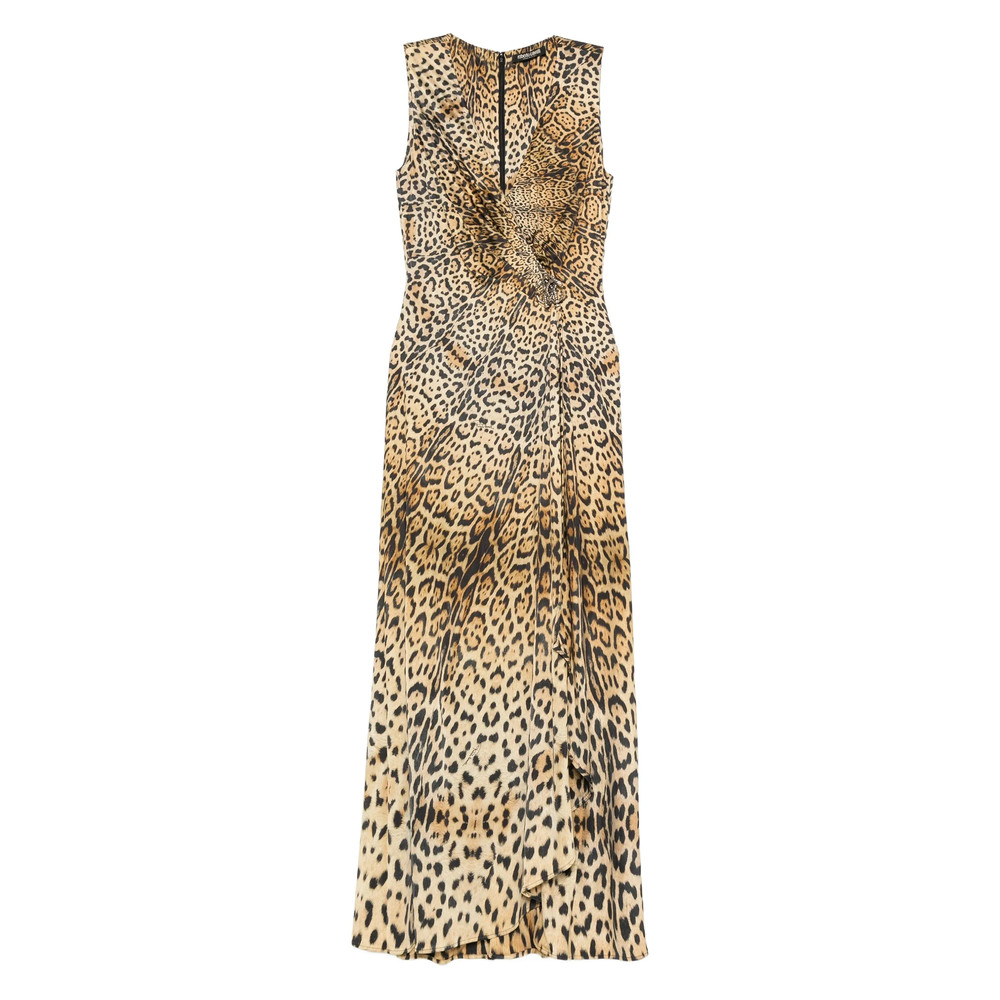 Roberto Cavalli Twisted Animal-print Dress
