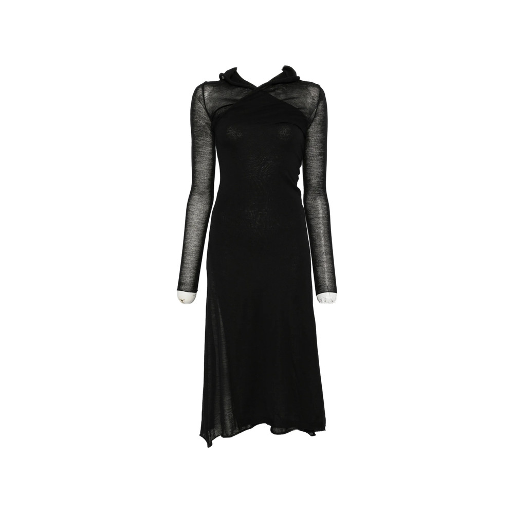 Fendi Hooded Long-sleeve Midi Dress