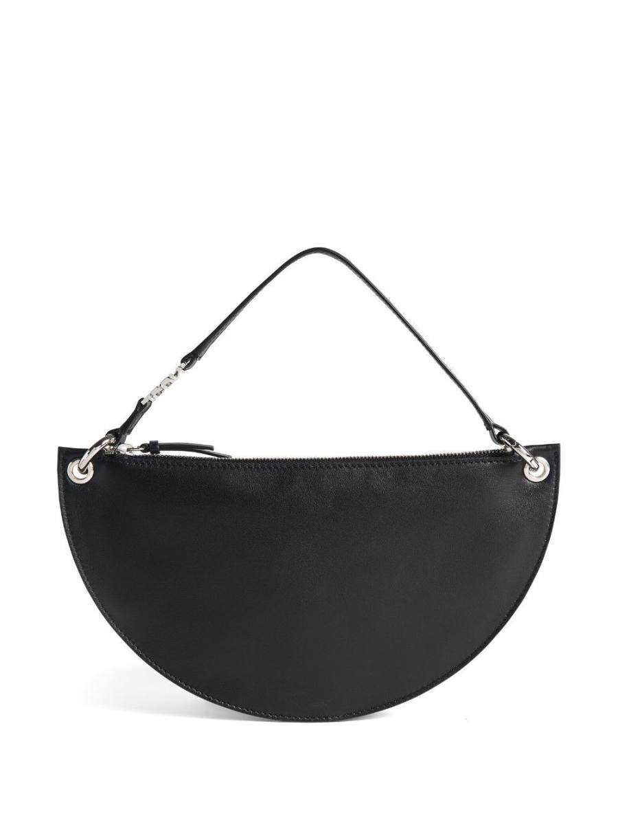 curved leather tote bag