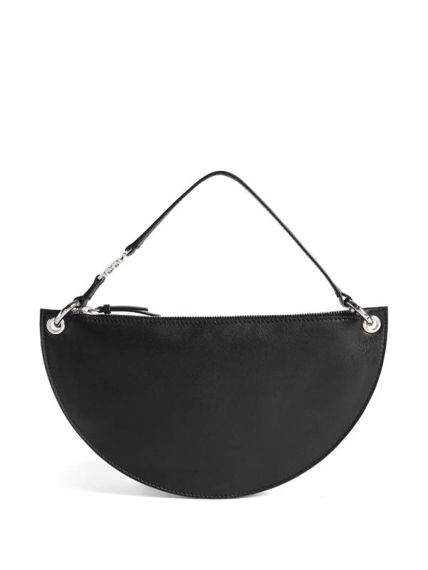 curved leather tote bag
