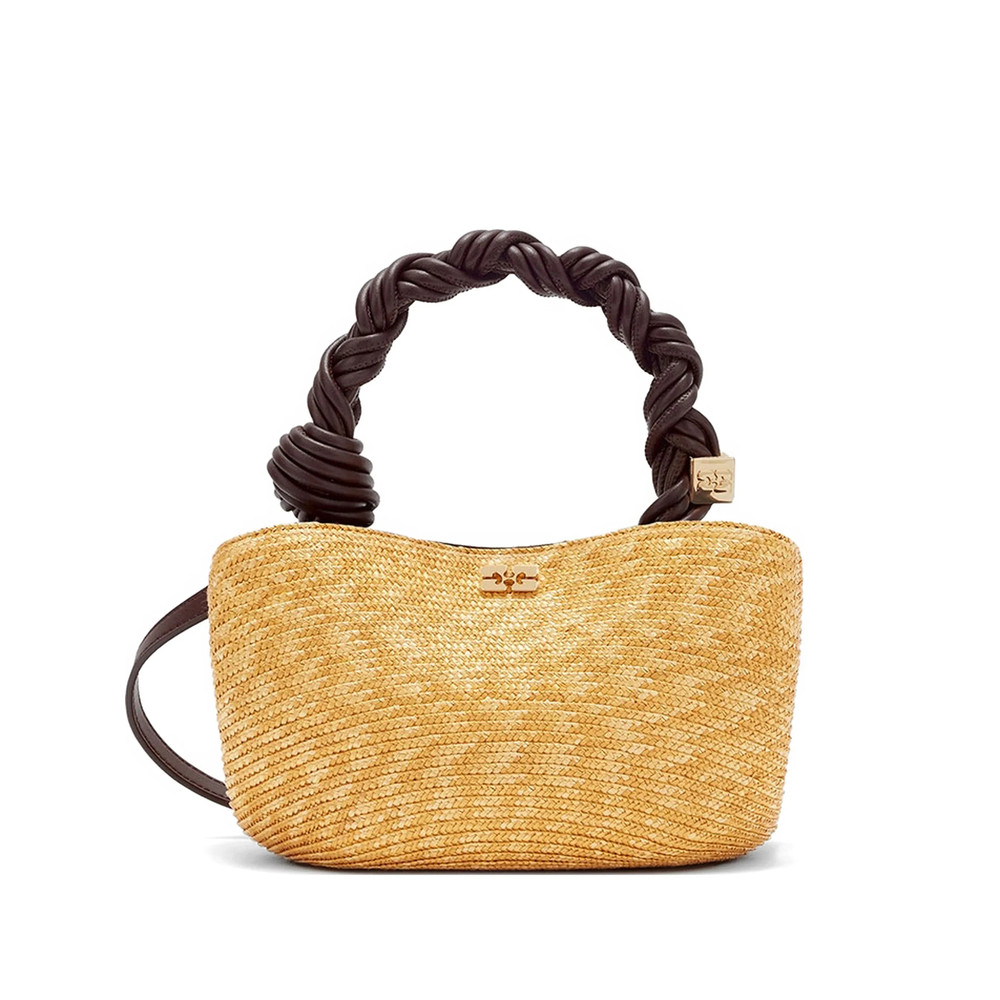 Ganni Bou Braided-handle Tote Bag