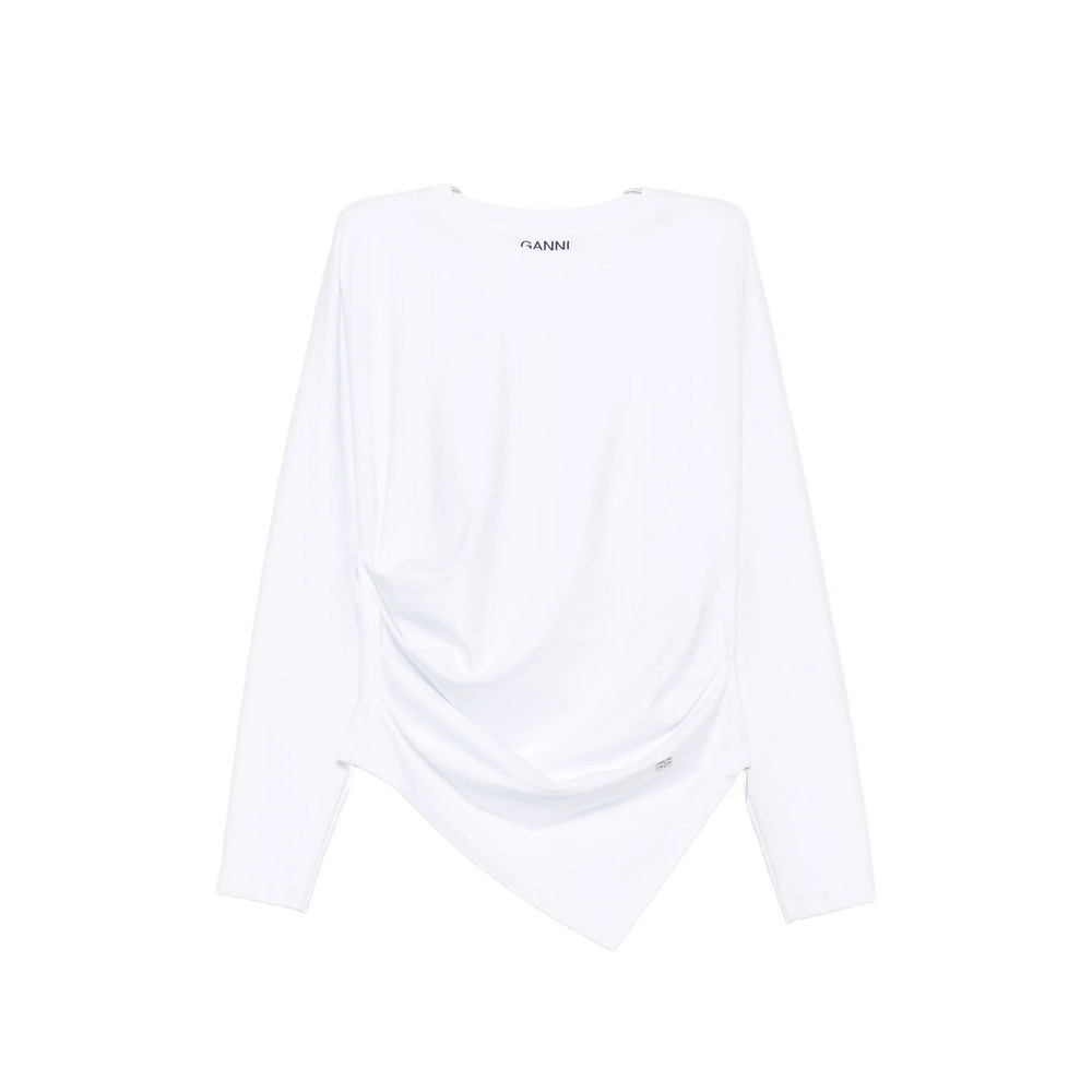 Ganni Crew Neck Long-sleeve Top