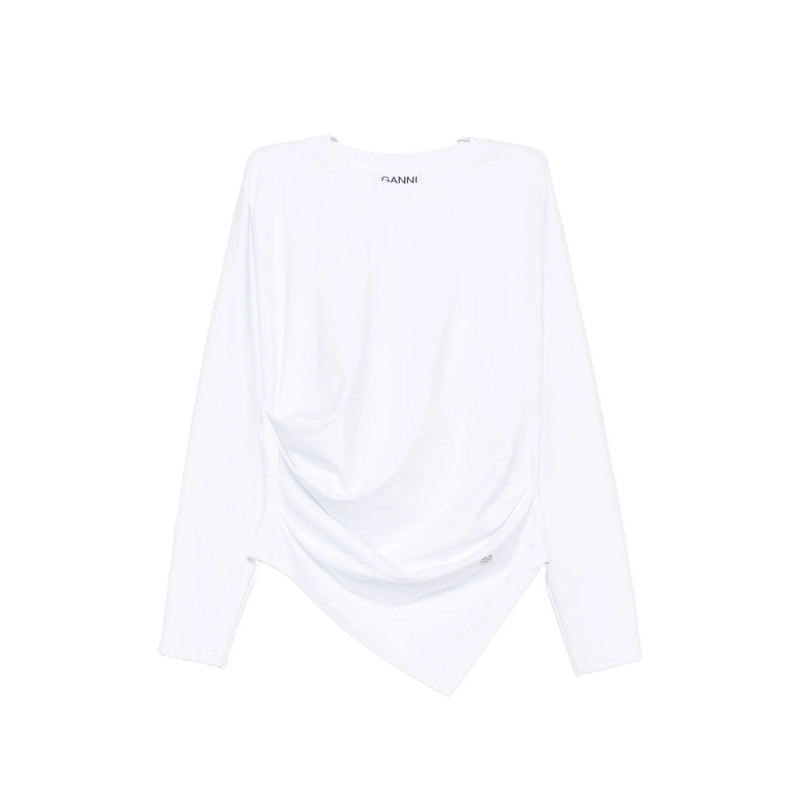 Ganni Crew Neck Long-sleeve Top