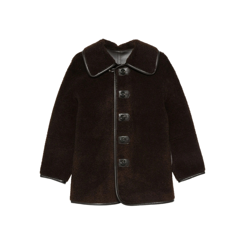 Low Classic Reversible Button-detailed Teddy Jacket