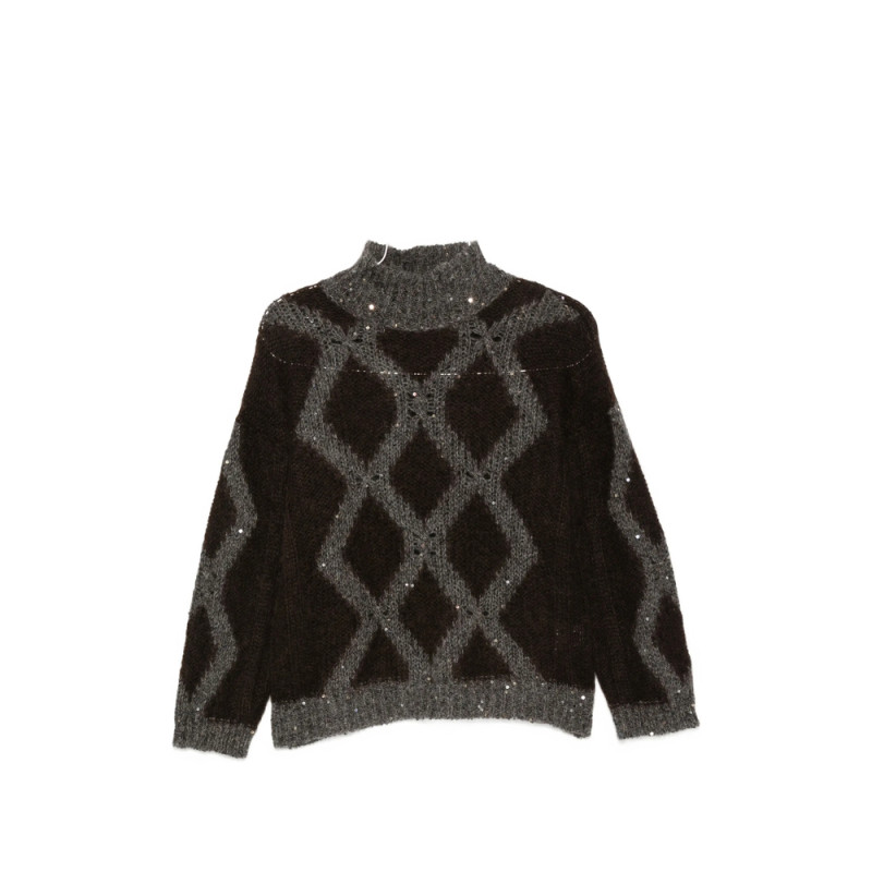 Panicale Argyle-knit Sequin-embellished Sweater
