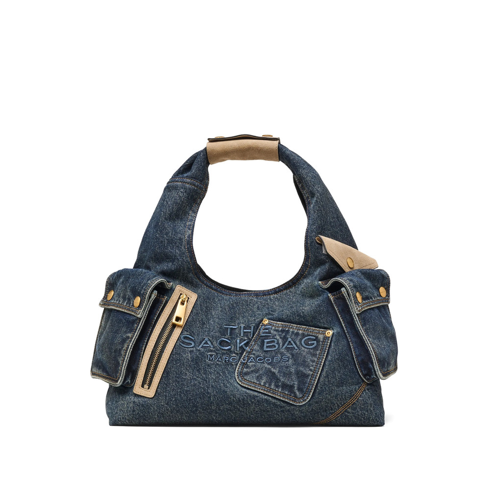 Marc Jacobs The Denim Suede-detail Pocket Tote Bag