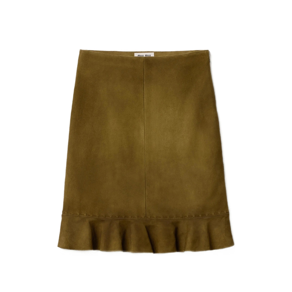 Miu Miu Waxed Suede Skirt
