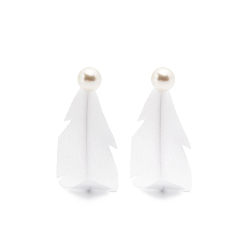 Marni Fabric-feather Earrings
