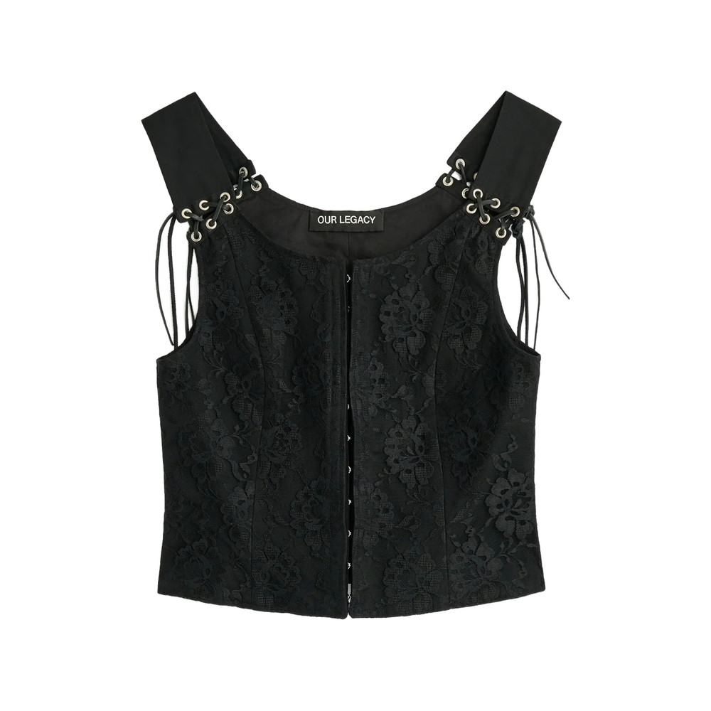 Our Legacy Tough Lace-overlay Eyelet-detail Vest