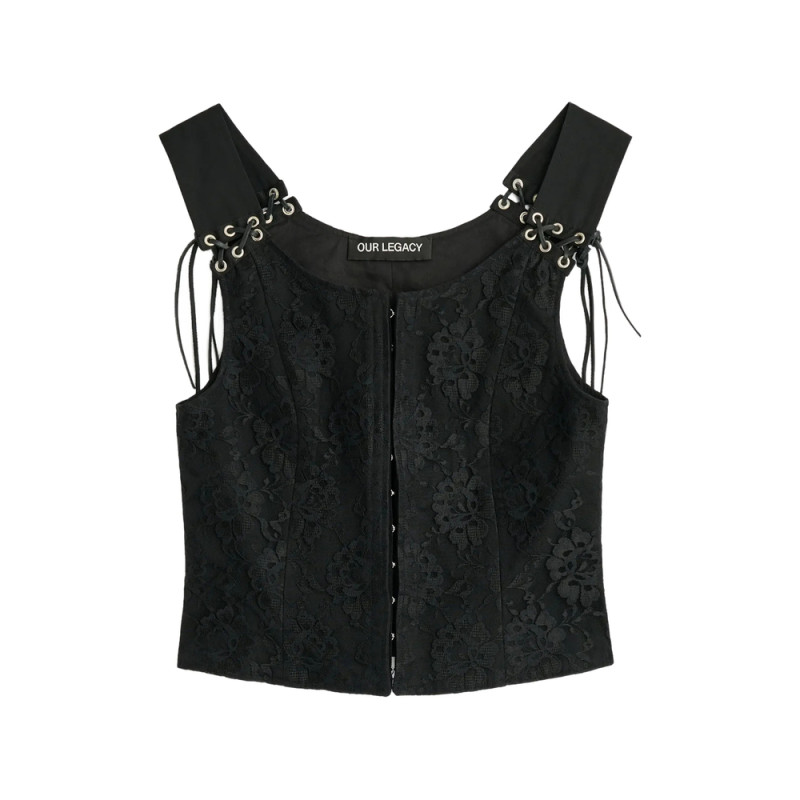Our Legacy Tough Lace-overlay Eyelet-detail Vest