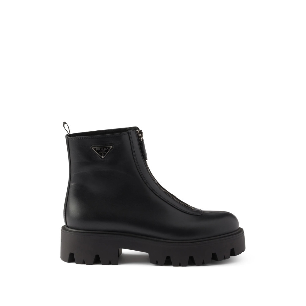 Prada Leather Zipper Booties