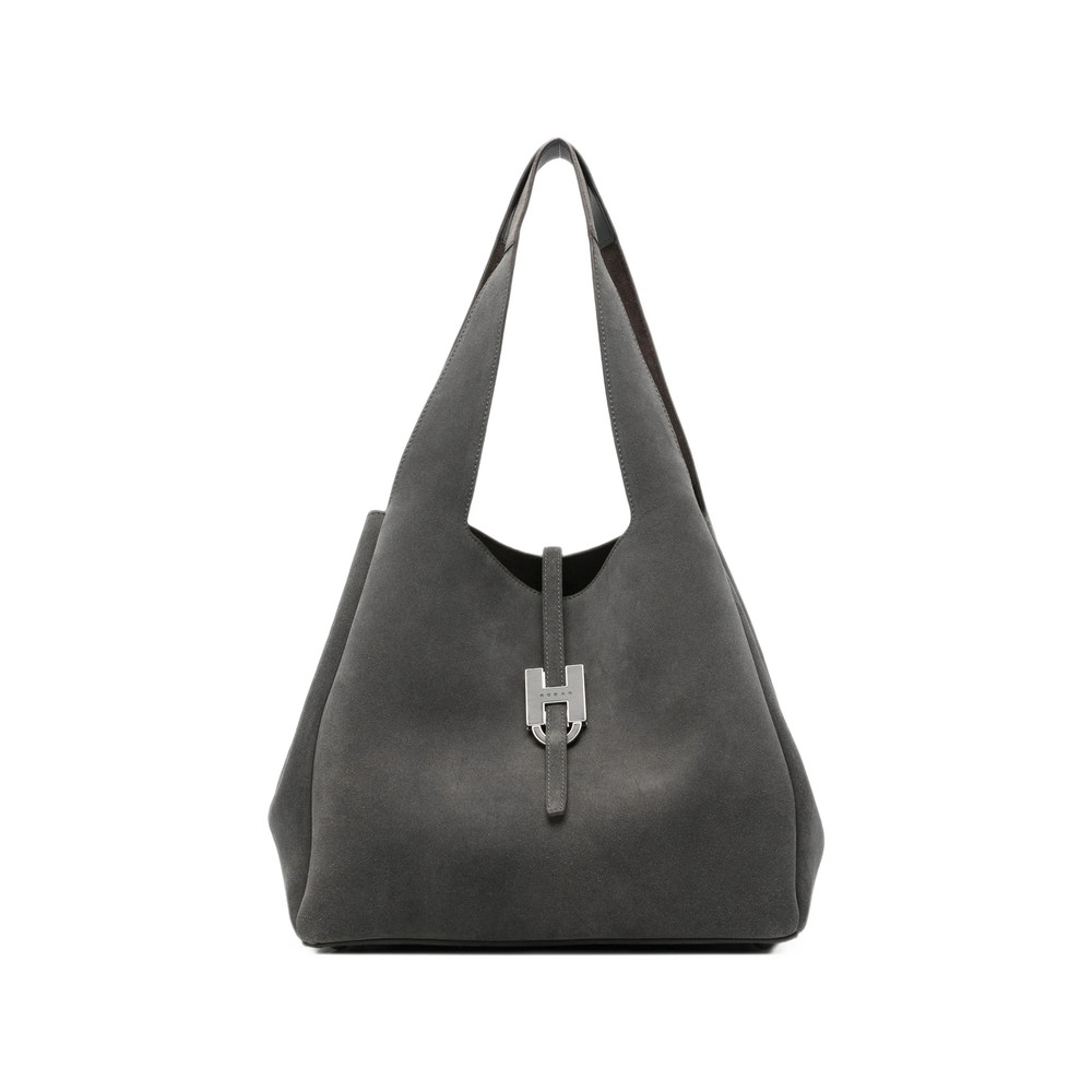 Hogan Logo-plaque Suede Tote Bag