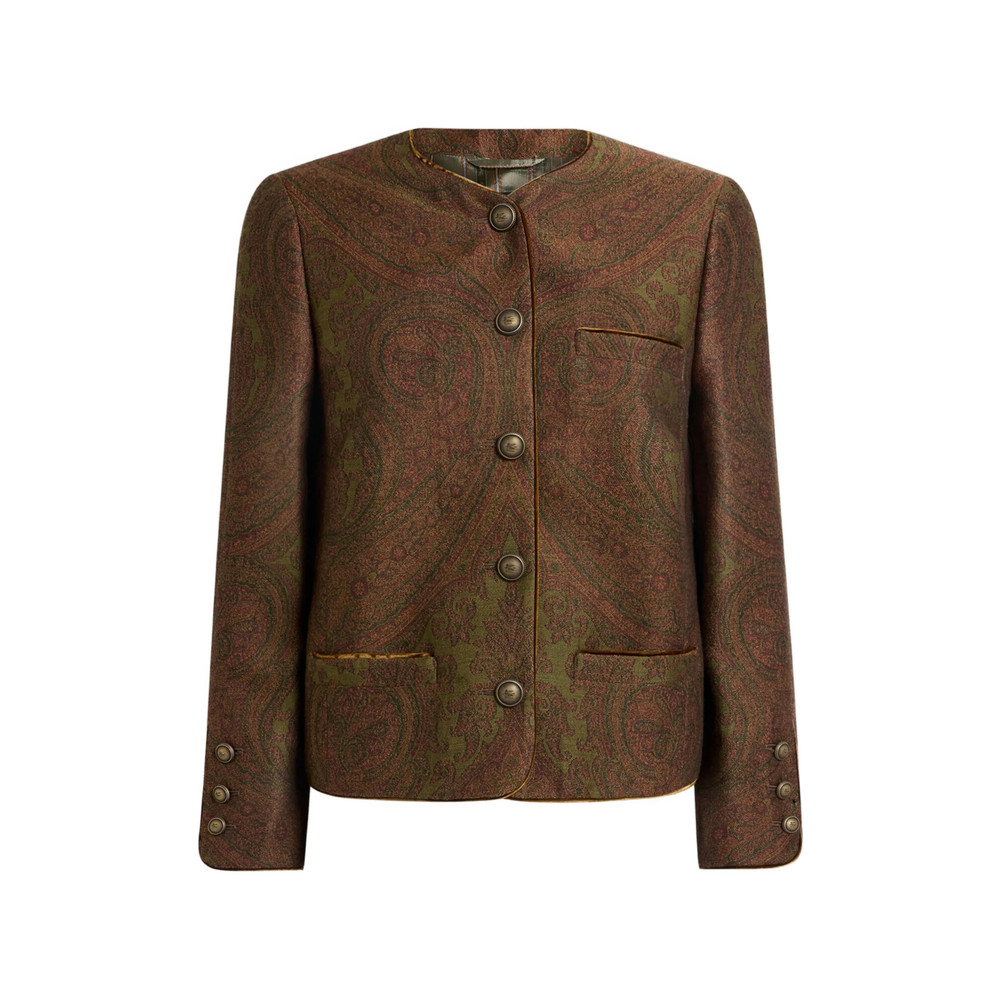 Etro Wool-blend Jacquard Jacket With Paisley Motif