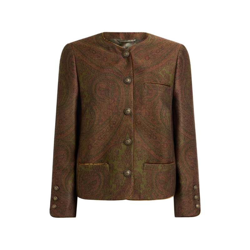 Etro Wool-blend Jacquard Jacket With Paisley Motif