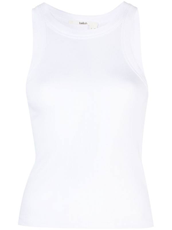 fine-ribbed cotton tank top