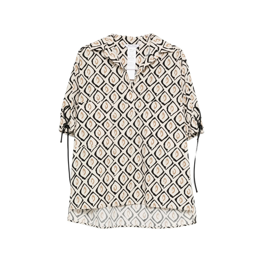 Max Mara Mxmecru Tie-detail Patterned Blouse