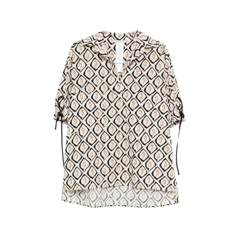 Max Mara Mxmecru Tie-detail Patterned Blouse