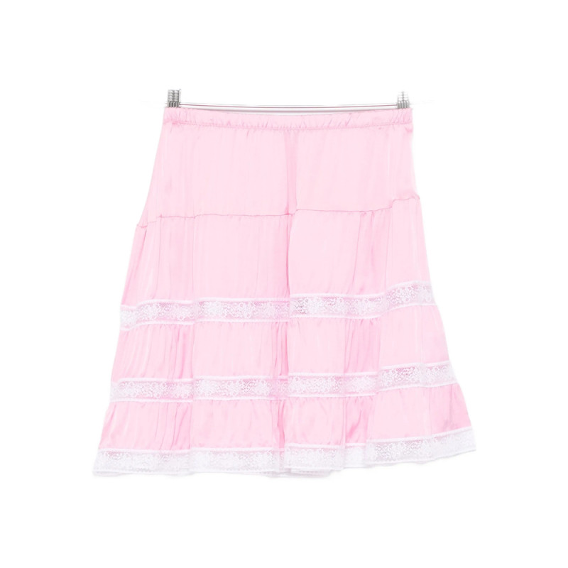 Gimaguas Tiered Lace-trimmed Mini Skirt