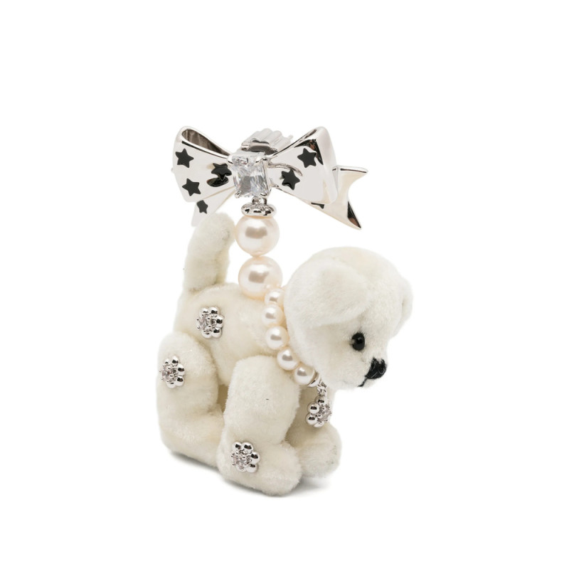 Yvmin Bow-detail Puppy-motif Earring