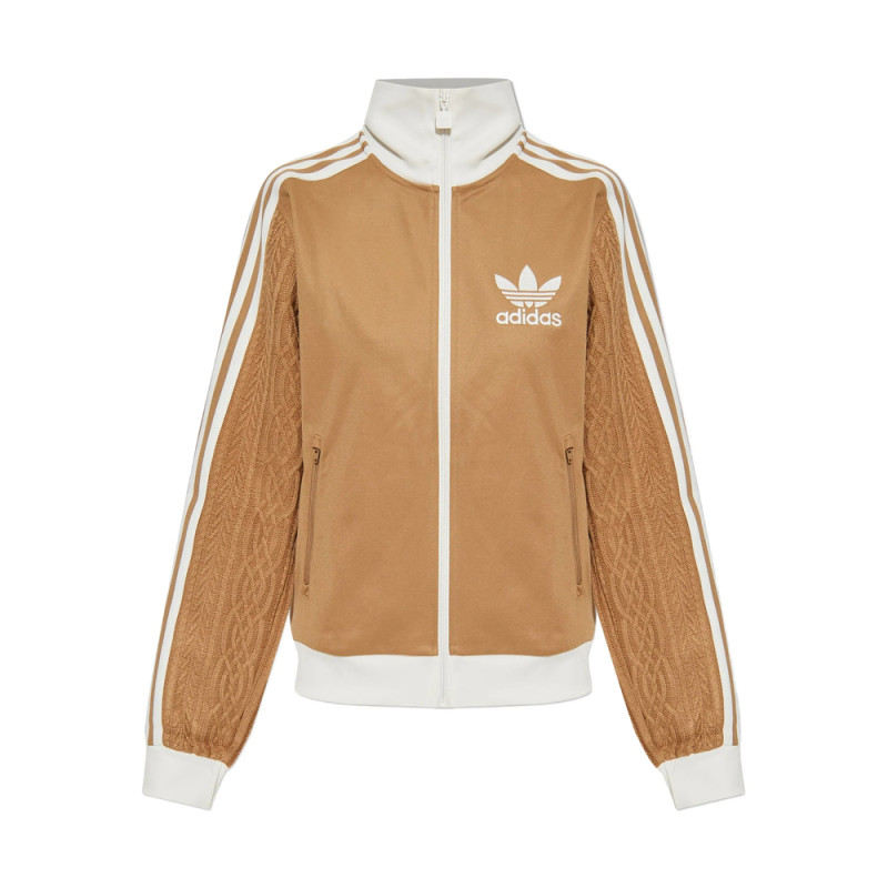 Adidas Knitted-sleeve Zip-up Sweatshirt