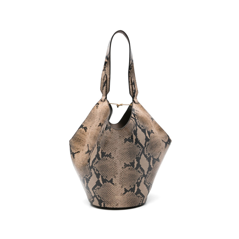 Khaite Small Lotus Snake-effect Tote Bag