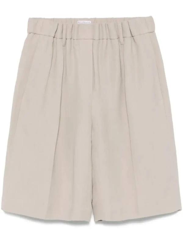 elasticated-waist shorts