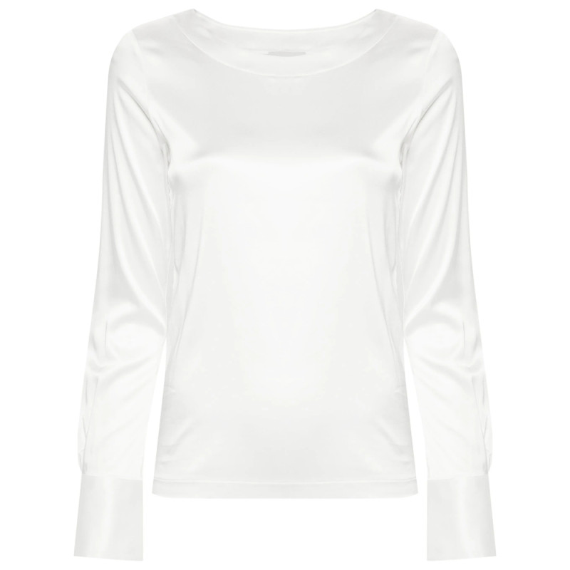 Mazzarelli Boat-neck Satin Blouse