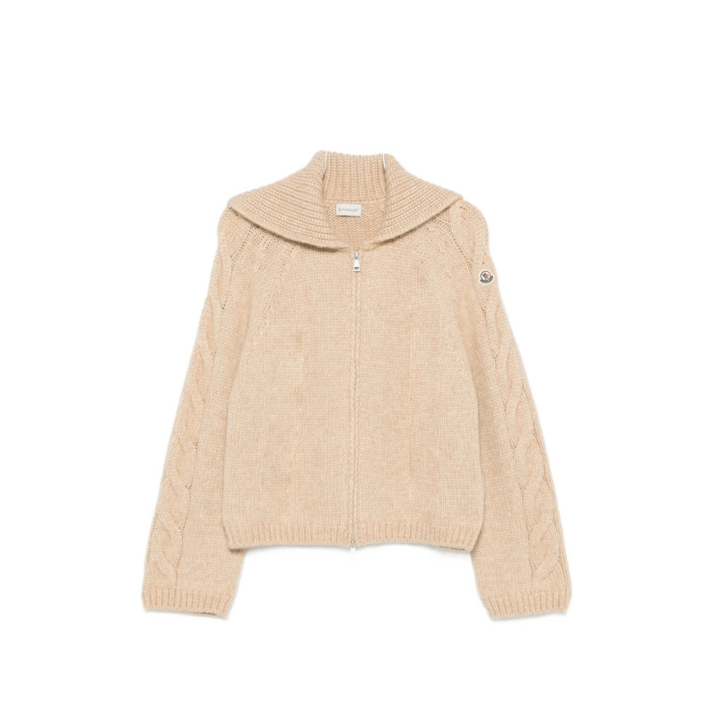Moncler Cable-knit Zip-up Sweater